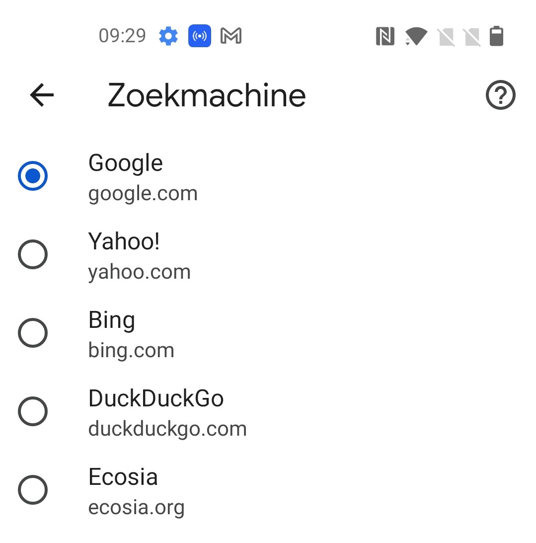 zoekmachine veranderen